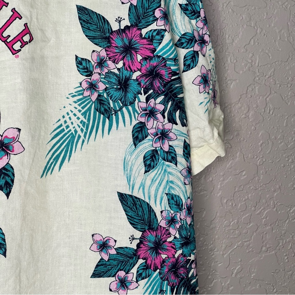 Margaritaville Floral Parrot Floral Short-Sleeve Sz XXL AOP Linen Blend Summer - Picture 5 of 8